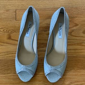 Silver Glitter Heels